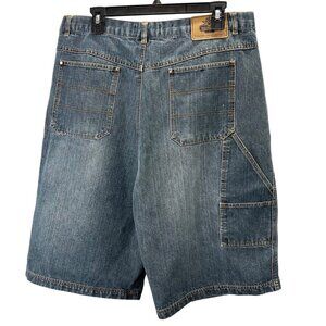 Vintage Carpenter Jean Shorts Jorts 38 Blue Denim Loose Baggy Long Skater Y2K